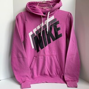 Nike logo front hooded fleece sweatshirt size Small